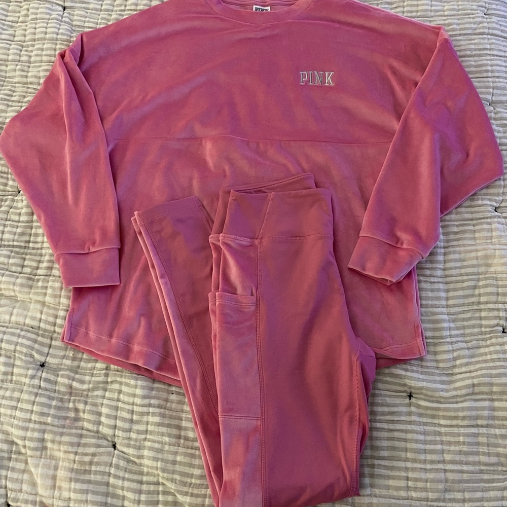 PINK Velour Long sleeve & leggings set